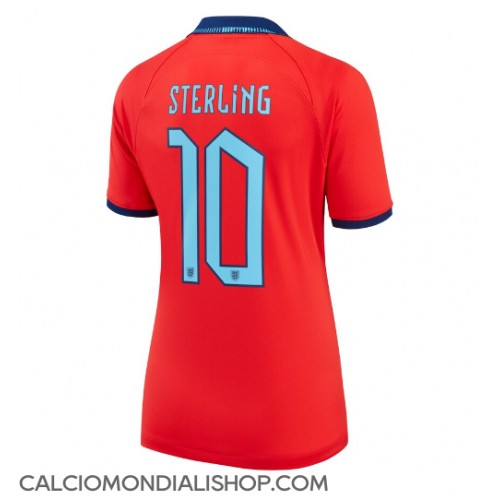 Maglie da calcio Inghilterra Raheem Sterling #10 Seconda Maglia Femminile Mondiali 2022 Manica Corta